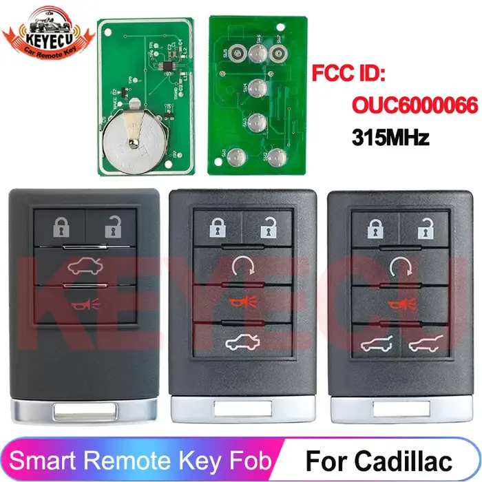 KEYECU 4/5/6 Boutons ID FCC : OUC 6000066   Pour Cadillac Escalade ESV EXT 2007-2014 CTS DTS sans cl