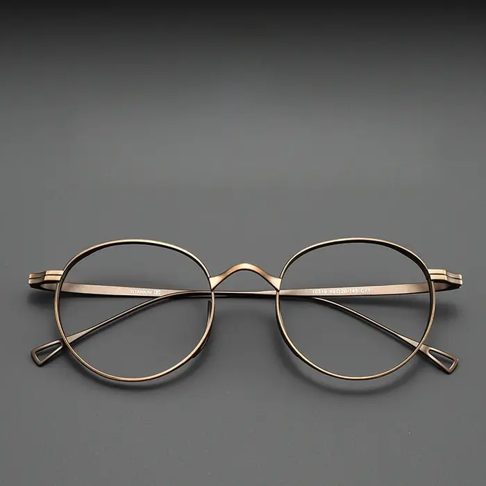 FIRADA mode lunettes confortables rétro pur titane lunettes rondes optique lunettes de Prescription 