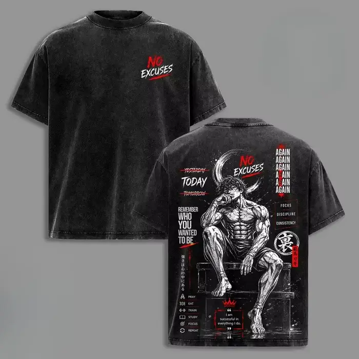 T-shirt imprimé Hanma Baki, vêtements d'anime Baki, t-shirts rétro lavés pour hommes et femmes, t-sh