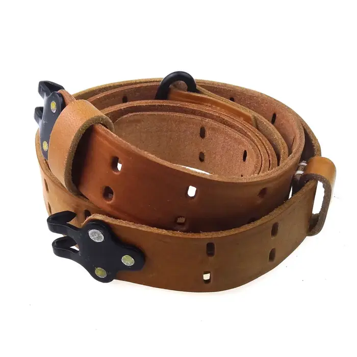 Bretelles de fusil en cuir noir