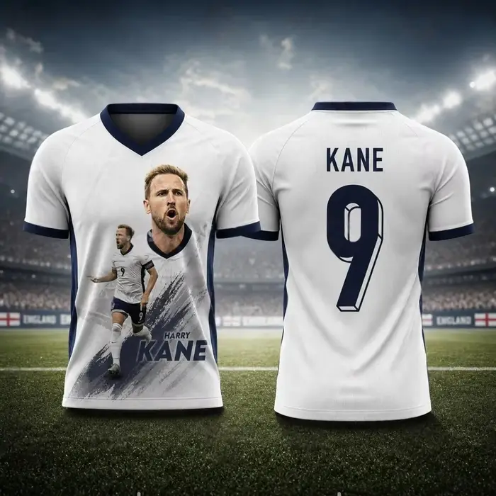 Maillot de football de l'équipe d'Angleterre 2026 N°9 – Tenue d'entraînement de match – Haut décontr