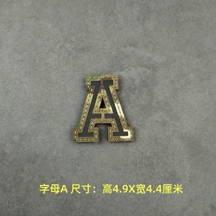 Brassard combiné camouflage avec boucle à crochet réfléchissante, 26 lettres anglaises découpées au 