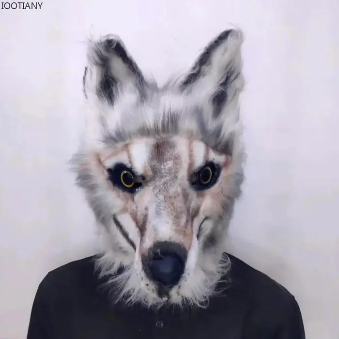 2023 Halloween Carnaval Fête Latex Le Grand Mauvais Loup Cosplay Costume Accessoires Animal Loup Chi
