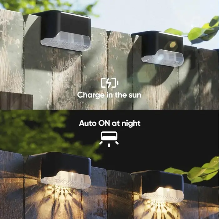 Blanc chaud LED solaire étape lampe chemin escalier extérieur jardin lumières étanche balcon lumière