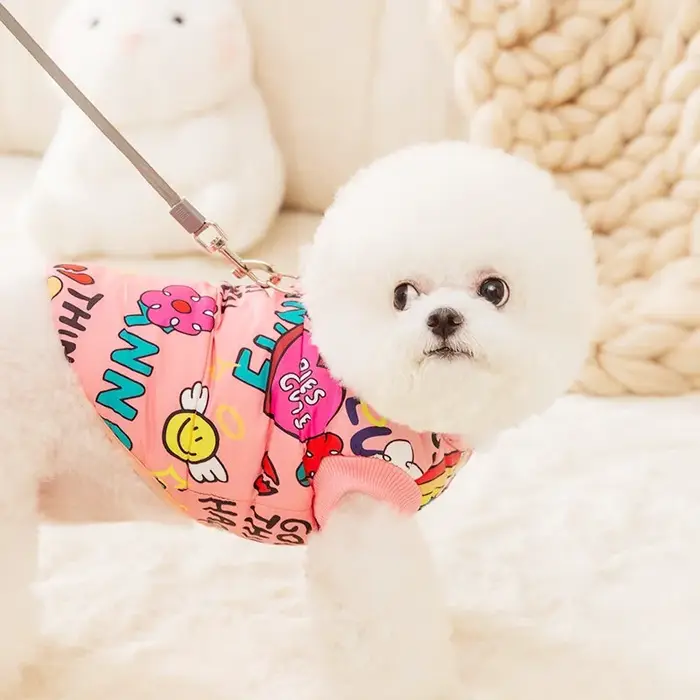 Mode imprimé chien doudoune mignon doux