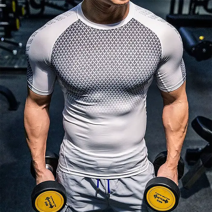 Chemises de Compression graphiques à manches courtes pour hommes, t-shirt d'entraînement de gymnasti