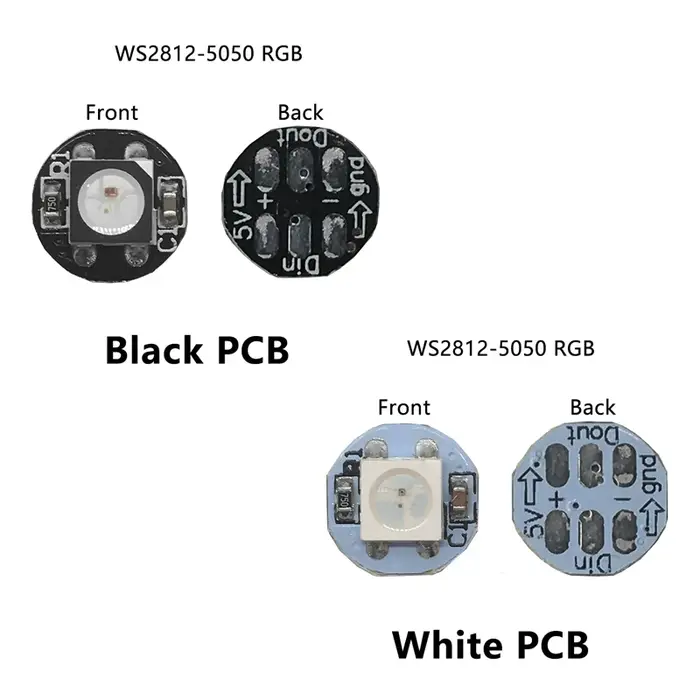 Panneau de lumières LED polychromes, diamètre 10mm, DC 5V, adressable individuellement, WS2812B RGB 