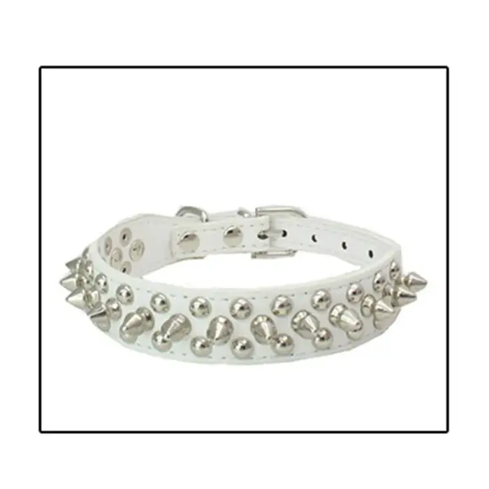 Collier pour chiens bouledogue français Pitbull, rétro, rivets dorés, cloutés, en cuir, pour animaux