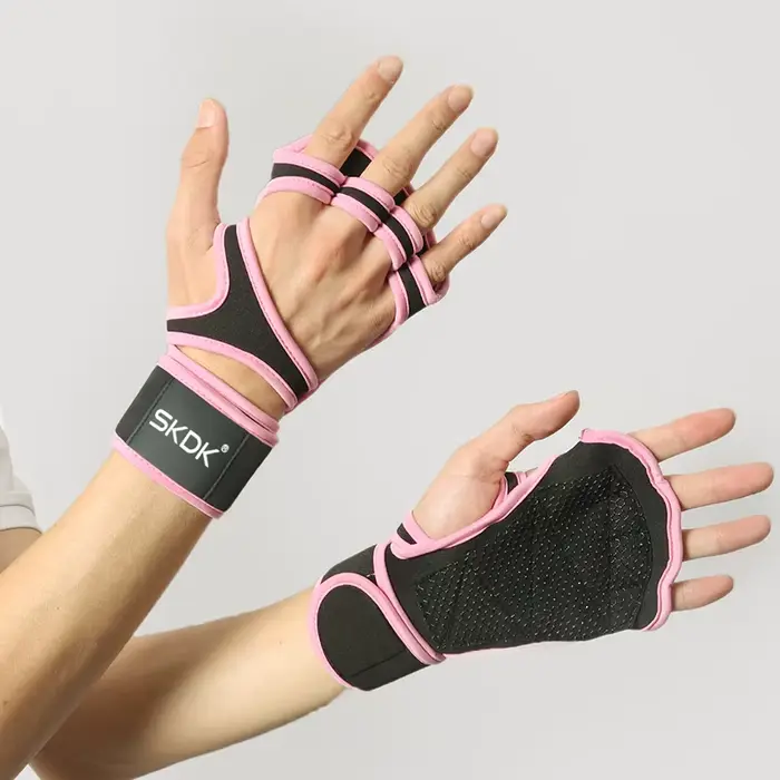 Gants d'Entraînement avec Enveloppes de Poignet pour Femme, Antidérapants, en Silicone, Protection d