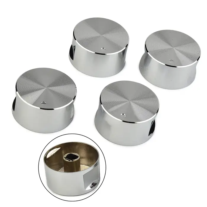 4 pièces interrupteurs rotatifs poignée de table de cuisson à gaz bouton rond en alliage de Zinc cui