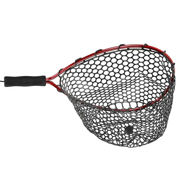 Filets de pêche portables en alliage d'aluminium ultraléger, maille en silicone souple résistante à 