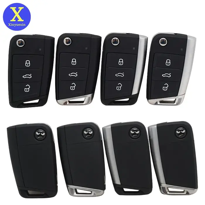 Xinyuexin-Coque de télécommande pliable à 3 boutons, clé de voiture de remplacement, HU66, VW Passat