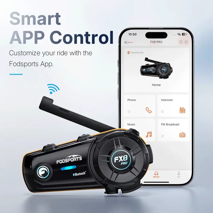 Fodsports-Oreillette Bluetooth FX8 Pro pour moto