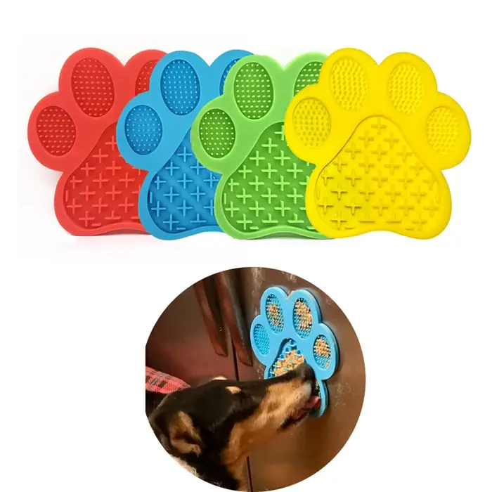 Tapis à lécher pour chien, 6 pièces, mangeoire lente, tampons de distraction de bain avec ventouse p