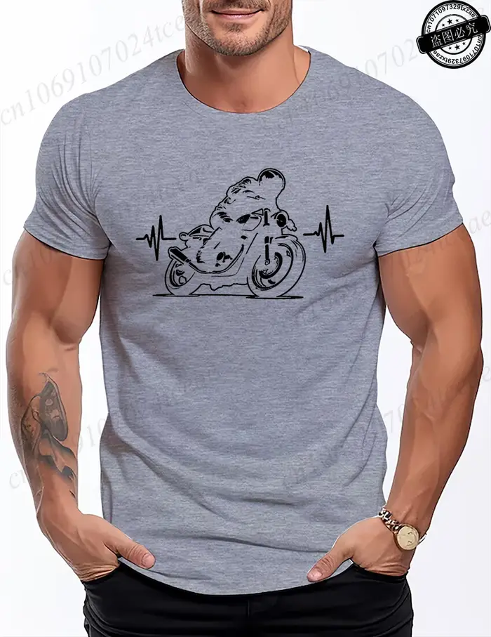 T-shirt de course de moto pour hommes, vêtements décontractés à manches courtes, hauts imprimés pour