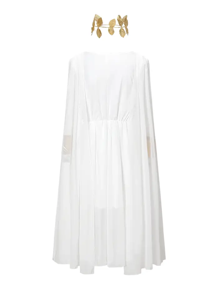 Ensemble de déesse grecque blanche pour bal de carnaval et soirées d'Halloween élégant à offrir pour femmes occasions spéciales