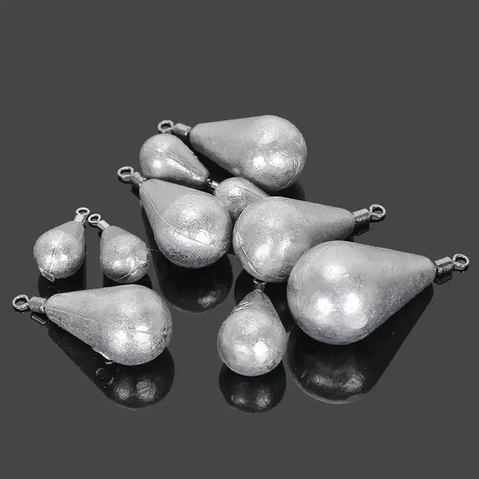 Plombs de pêche avec émerillons, pendentifs en plomb, goutte pivotante, 7.5g/15g/30g/45g/60g/75g/150