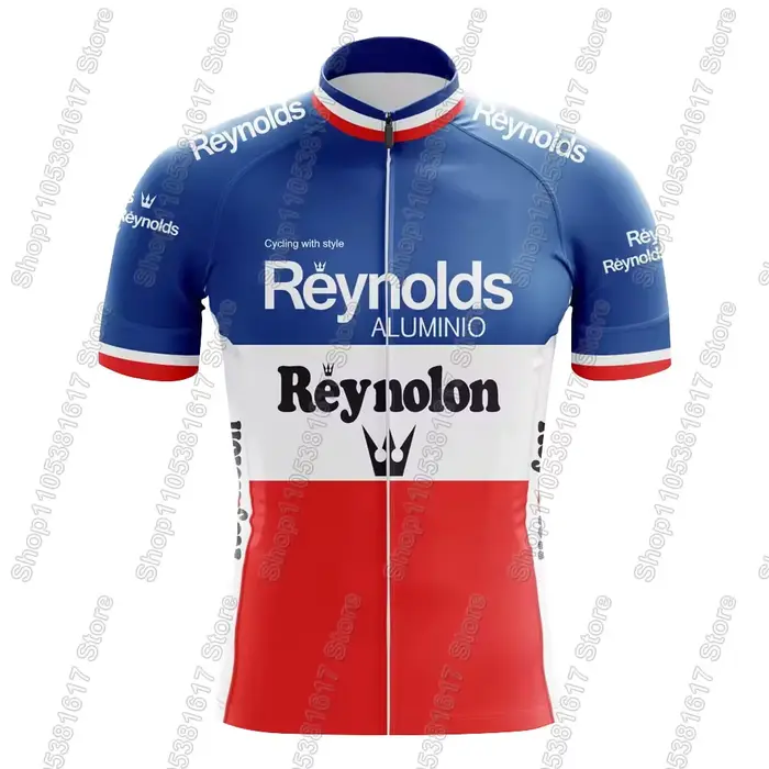 Ensemble de cyclisme rétro Reynolds 2026 France Espagne – Maillot et Cuissard de Vélo de Route VTT