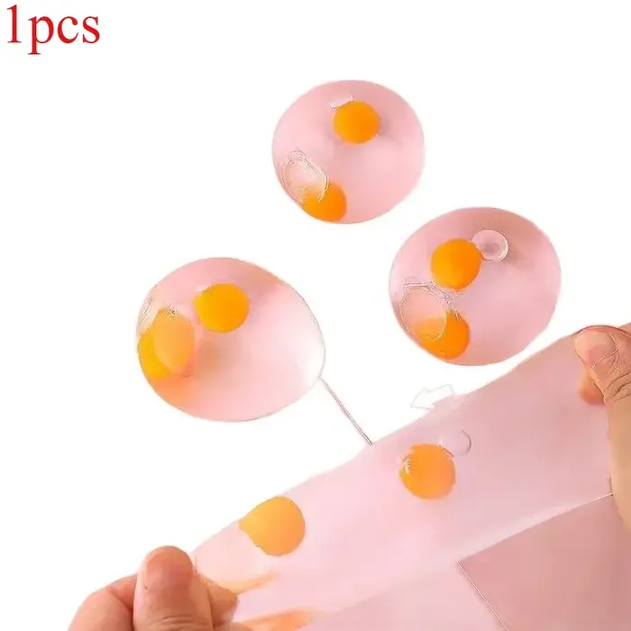 Œuf anti-stress transparent jaune double, œuf simulé pour soulager le stress des adultes, cadeau ant