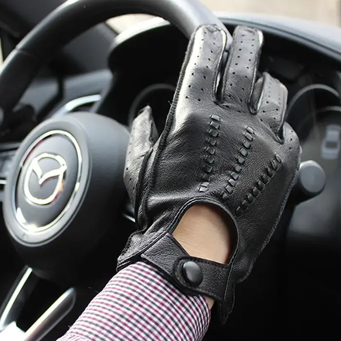 Gants de conduite de moto en peau de daim pour hommes, gants en cuir de conducteur de voiture, monoc