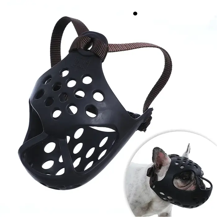 Muselière pour chien à mowque courte, muselière plate en silicone souple pour bouledogue français, s