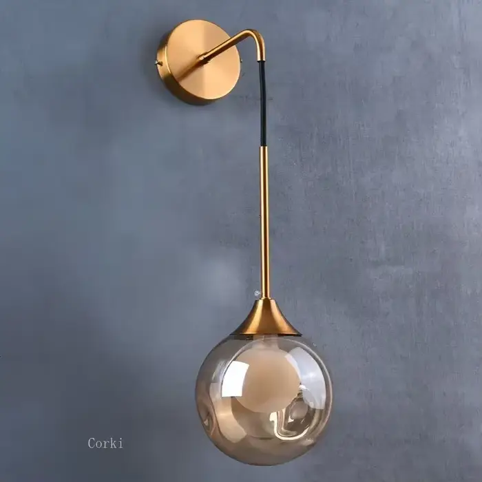 Lampe de mur LED moderne boule de verre applique dorée luminaires intérieur nordique salon cuisine c