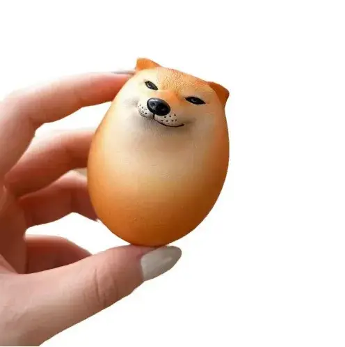 Figurine Shiba Inu Egg Union – Décoration réaliste en PVC en forme d'œuf de chien, ornement de burea