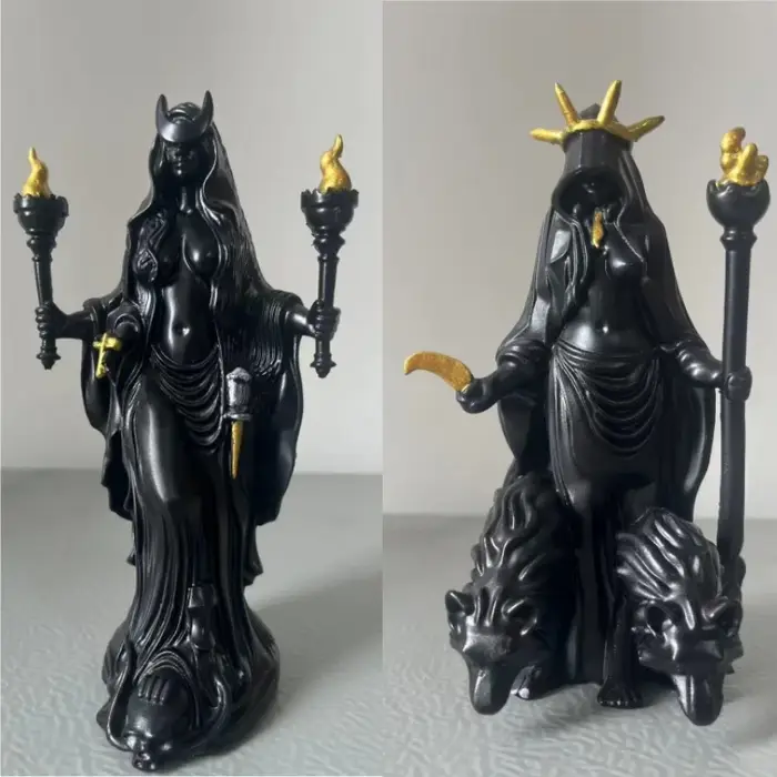 Statuette de Sorcière de la Nuit en Resine Art Populaire Decor Intérieur Occasions Speciales Cadeau Unique