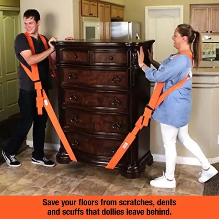 Sangle de levage et de déplacement robuste pour 2 personnes, sangle de levage, corde de levage, ceinture de déménagement, pour soulever, déplacer et transporter des meubles