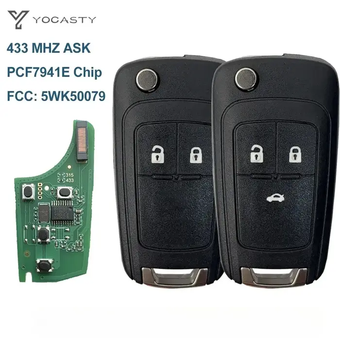 YOCASTY 433MHz PCF7941E clé de voiture à distance pour 2009 - 2017 Chevrolet Opel Vauxhall Astra J C