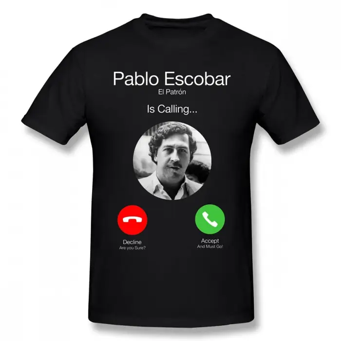 T-shirt Pablo Escobar Hommes Style Streetwear Coton Fin Printemps Été Occasions Spéciales Activités Courantes