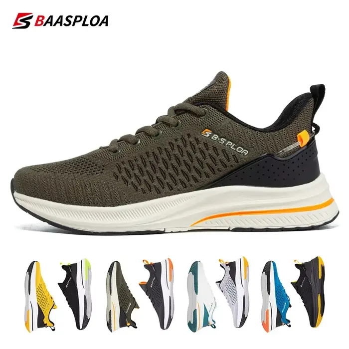 Baasploa-Chaussures de course légères pour hommes, baskets décontractées en maille pour hommes, chau