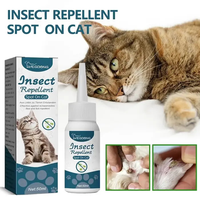 Gouttes anti-puces pour animaux de compagnie, anti-puces, tiques, tiques, poux, élimination des acar