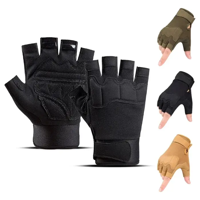 Gants mi-doigts chasse hommes femmes randonnée vélo équitation camping résistants respirants