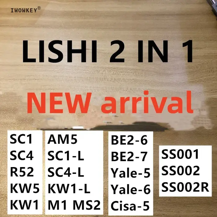 Nouveauté Lishi 2 In1 outils SC1 KW1 SC4 KW5 R52 SC1-L KW1-L SC4-L M1 MS2 AM5 BE2-6 BE2-7 SS001 SS00