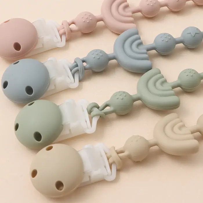 Attache-sucette en Silicone pour bébé, Clip de chaîne, porte-tétine factice, sans BPA, chaîne de den