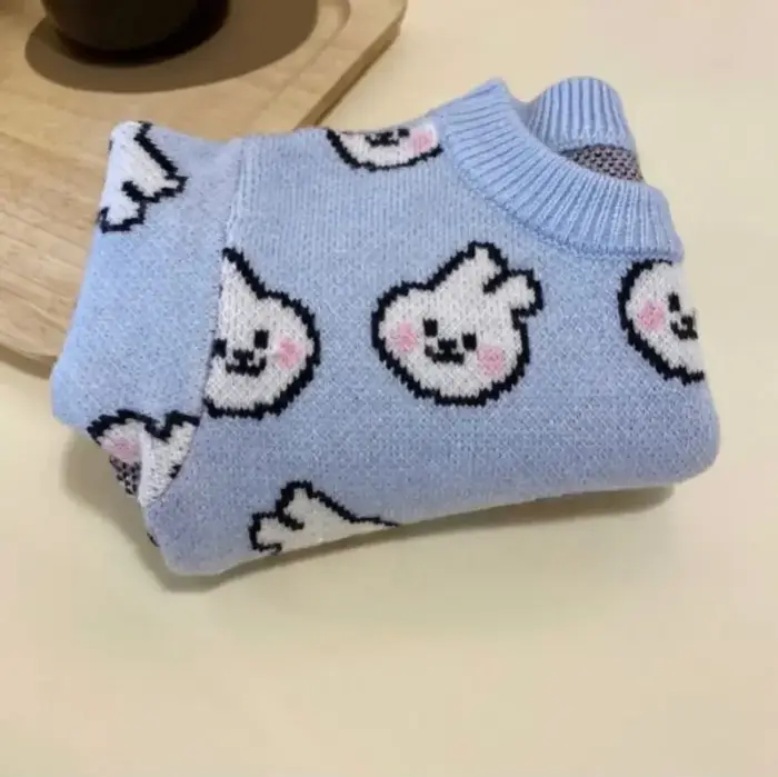 Pull tricoté pour chien Blue Rabbit, vêtements d'automne et d'hiver, chemise de base pour chat Teddy