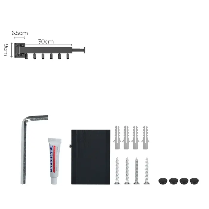 Cintre Pliant Rétractable en Aluminium T1, Support Mural pour Gain de Place, Grille de vaccage, Nike