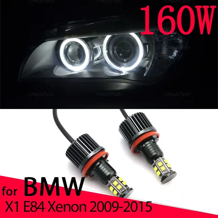 Ampoules de marqueur d'anneau d'oeil d'ange LED blanc sans erreur pour BMW X1 E84 phare au xénon 200