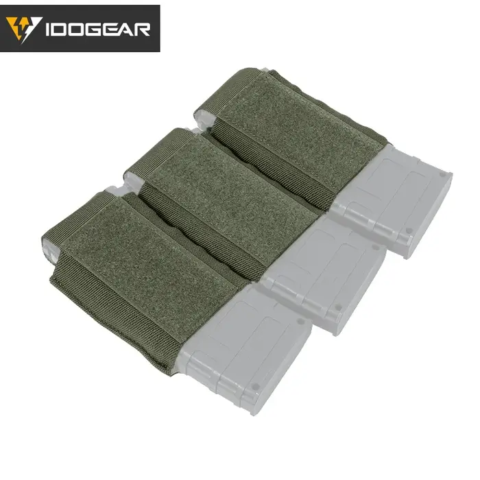 Pochette triple mag 5.56 IDOGEAR DOPE Style 3598 - Élastique Hook&Loop pour chasse tactique