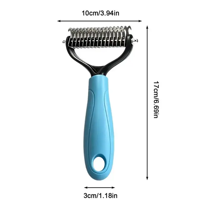 Brosse démêlante double face pour animaux de compagnie, râteau pour sous-étoffe de chien, outil de t