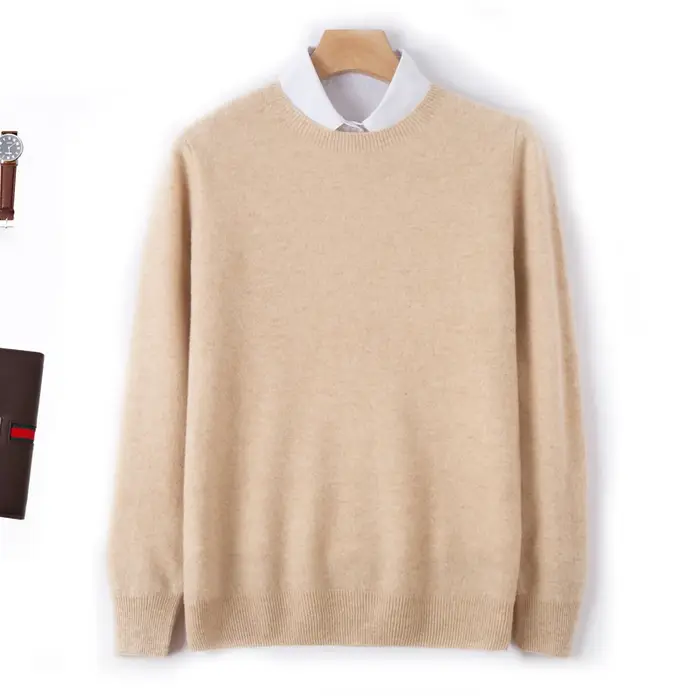 WinvyNee-Pulls en laine mérinos pour hommes, col rond, pulls décontractés à manches longues, tricots
