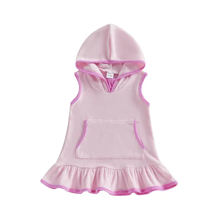 Robe de maillot de bain pour petites filles, à la mode, confortable, couleur contrastée, sans manche