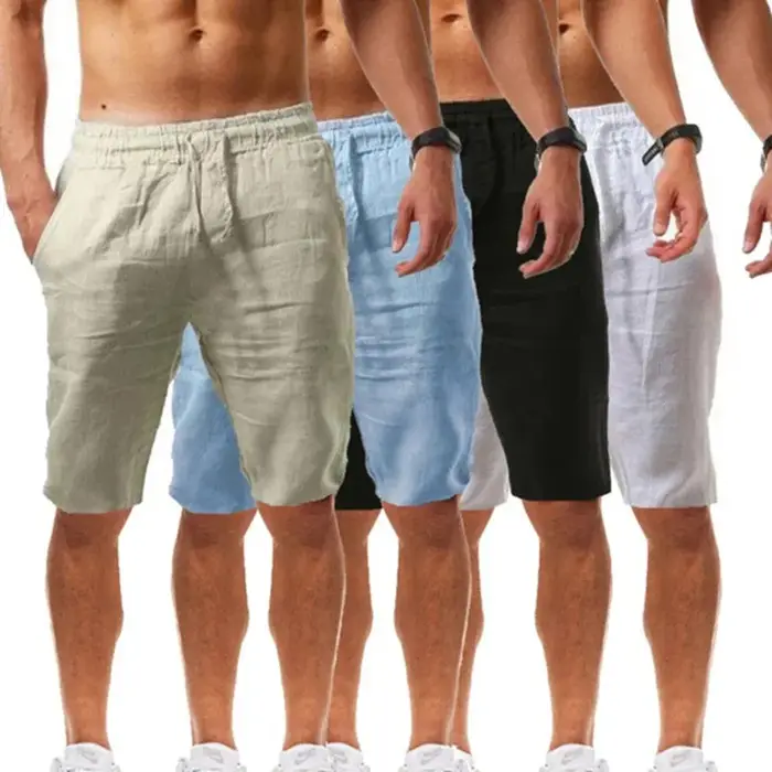 Short en coton pour hommes, pantalon court d'été respirant, couleur unie, Fitness, Streetwear, 1 piè