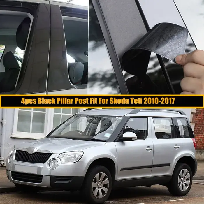 Autocollant de décoration noir brillant adapté à Skoda Yeti 2010 2011 2012 2013 2014 2015 2016