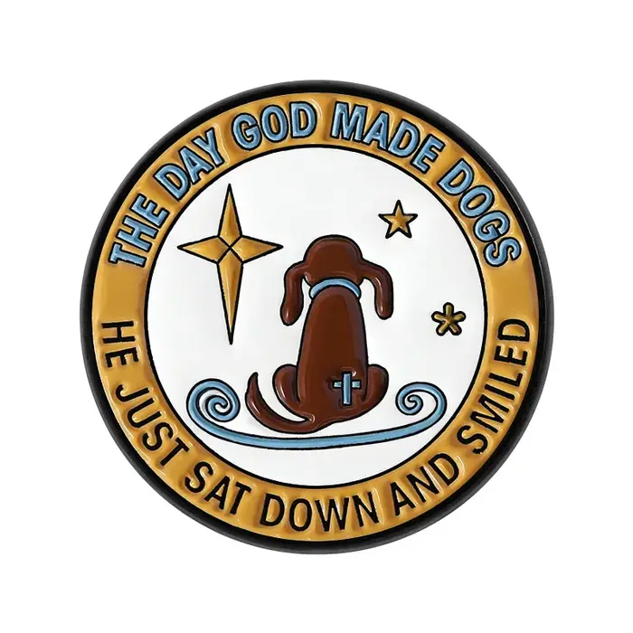 Broche en émail avec citation amusante pour les amoureux des chiens, motif de patte de chiot de dess