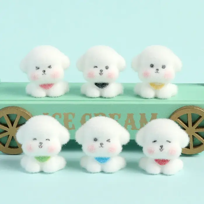 Figurines d'animaux floqués (chien