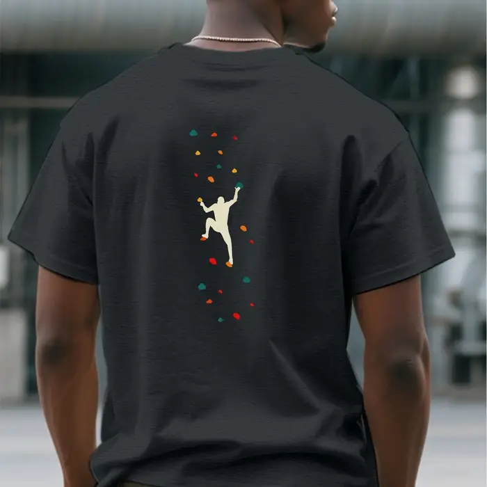 T-Shirt col rond décontracté pour hommes, avec impression d'escalade, coupe régulière, T-Shirt d'été