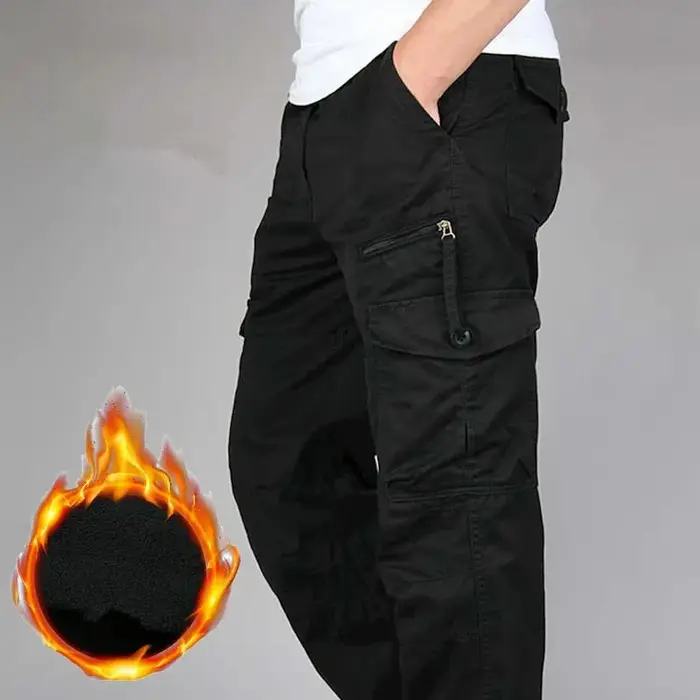 Pantalon cargo hiver chasse double couche polaire épais camouflage tactique confortable homme