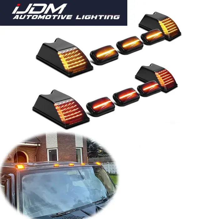 IJDM – feux de position de cabine à lentille fumée, feux de toit supérieurs, feux de circulation pou